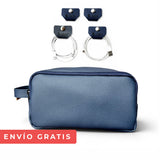 KIT ESTUCHE DE VIAJE + PORTA CABLES HOMBRE AZUL