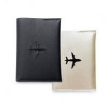 KIT PORTA PASAPORTES HOMBRE NEGRO + CHAMPAÑA