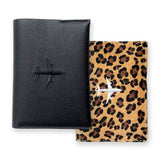 KIT PORTA PASAPORTES HOMBRE NEGRO + LEOPARDO