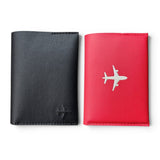 KIT PORTA PASAPORTES HOMBRE NEGRO + ROJO