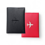 KIT PORTA PASAPORTES HOMBRE NEGRO + ROJO