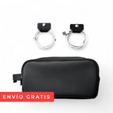 KIT ESTUCHE DE VIAJE + 2 PORTA CABLES HOMBRE NEGRO
