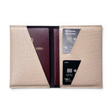 PORTA PASAPORTE BEIGE COCODRILO