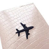 PORTA PASAPORTE BEIGE COCODRILO