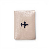 PORTA PASAPORTE BEIGE COCODRILO