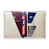 KIT PORTA PASAPORTES HOMBRE NEGRO + CHAMPAÑA